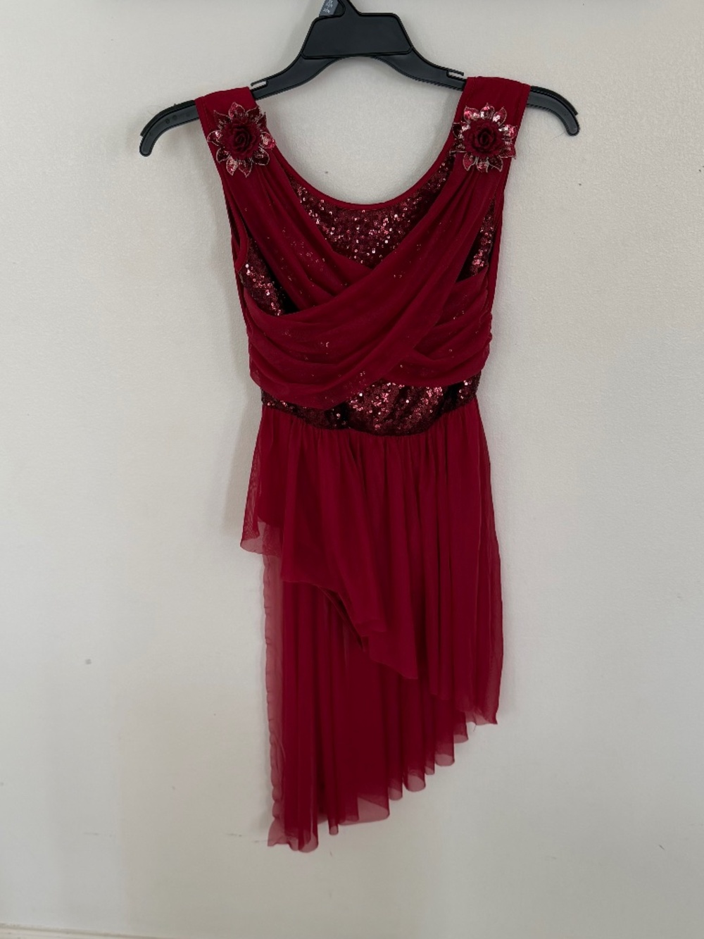 Burgundy Sequin & Mesh Lyrical / Contemporary Dance Costume Dress
